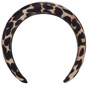 GANNI oversized padded leopard print headband